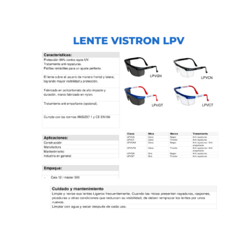 Lentes De Protección Vistron Gris - Tricolor Antirayaduras