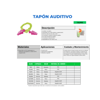 Tapón Auditivo Lack Plus PVC / TPE / Estuche Plástico