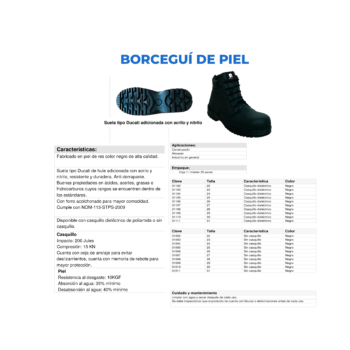 Calzado De Protección Borceguí De Piel Diélectrico